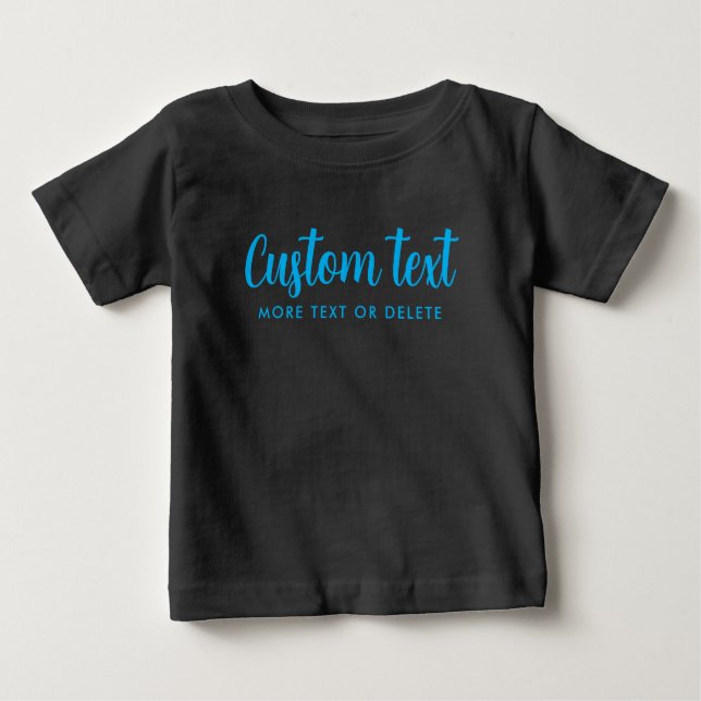 Camiseta Custom Handwritten Text Pic Template Black & Blue (Frente)