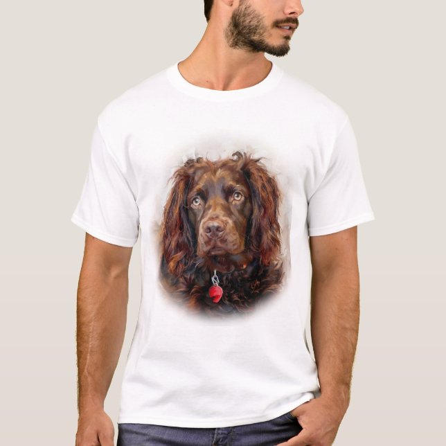 Camiseta Custom Impressionist Boykin Spaniel Portrait (Frente)