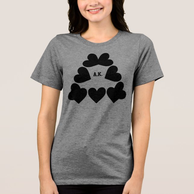 Camiseta Custom Initials Heart Triangle Ladies (Frente)