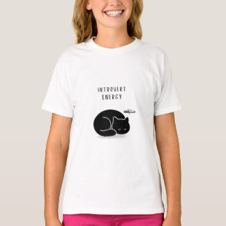Camiseta Custom Introvert Energy Minimalist Cat Girls’