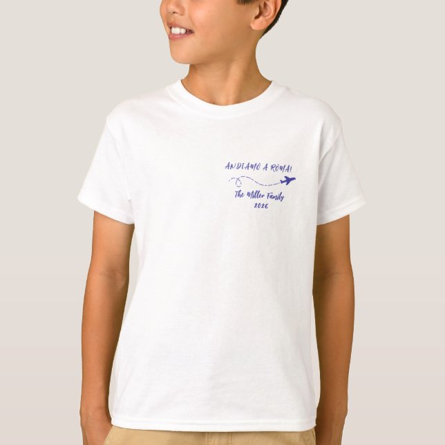 Camiseta Custom Kids Andiamo a Roma Italy Family Vacation (Frente)