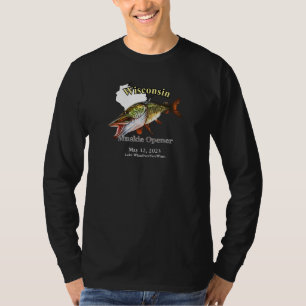 Camiseta Custom Lake/Date Wisconsin Muskie Opener Dark