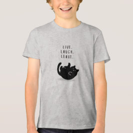 Camiseta Custom Live Laugh Leave Funny Cat Boys’