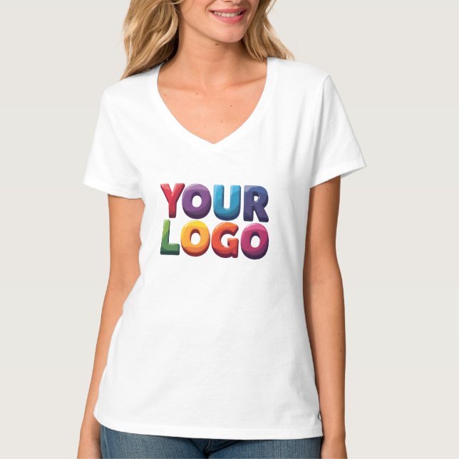 Camiseta Custom Logo|Upload Your Logo | Business & Brand  (Frente)