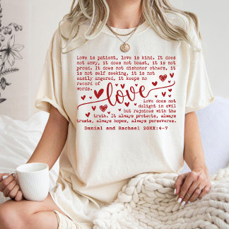 Camiseta Custom Love Verse with Names for Wedding Gift