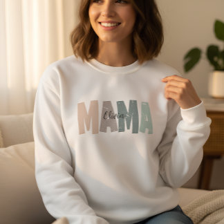 Camiseta Custom Mama Sweatshirt with Baby Name | Personaliz