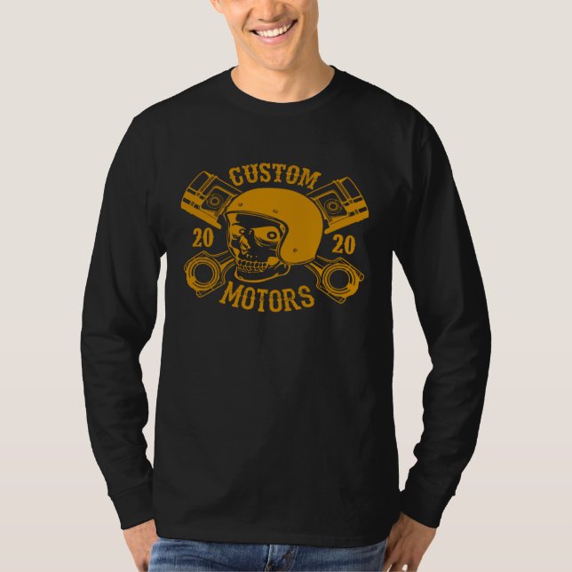 Camiseta Custom Motorrad Bau & Reparatur Bike Motor Racing (Frente)