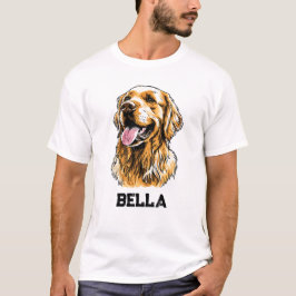 Camiseta Custom Name Golden Retriever Dog Portrait Funny 