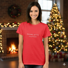 Camiseta Custom Name Joyful Merry Christmas Women