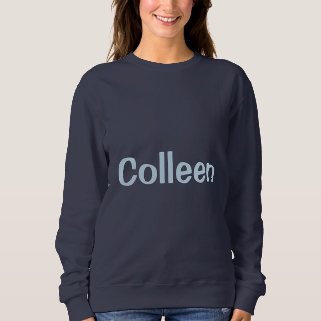 Camiseta Custom Name Navy Blue Women's Sweatshirt (Frente)