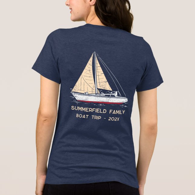 Camiseta Custom Nautical Matching Family Boat Trip (Verso)