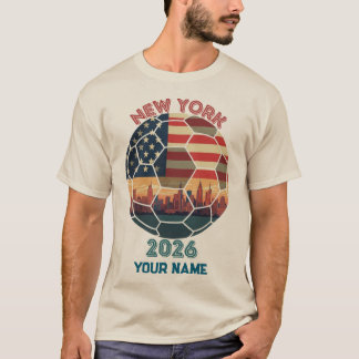 Camiseta Custom New York 2026 Soccer USA Flag Skyline Fan S