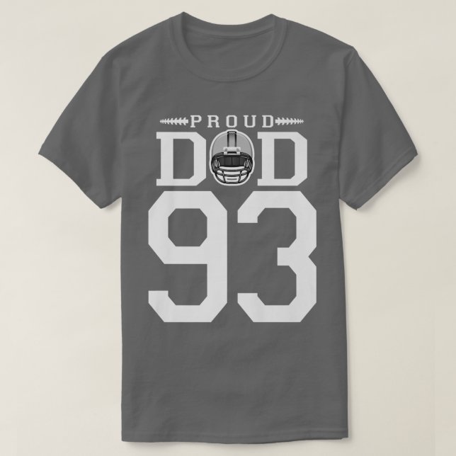 Camiseta Custom Number 93 Proud Football Dad Personalized F (Frente do Design)