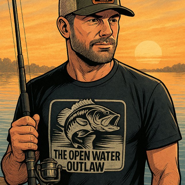 Camiseta Custom Open Water Bass Outlaw (Criador carregado)