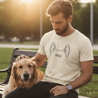 Camiseta Custom Pet Ear Name Shirt - Minimalist Dog Mom Gif
