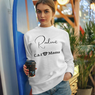 Camiseta Custom Pet Lover White And Black Script Cat Mom