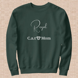 Camiseta Custom Pet Lover White Script Cat Mom Forest Green