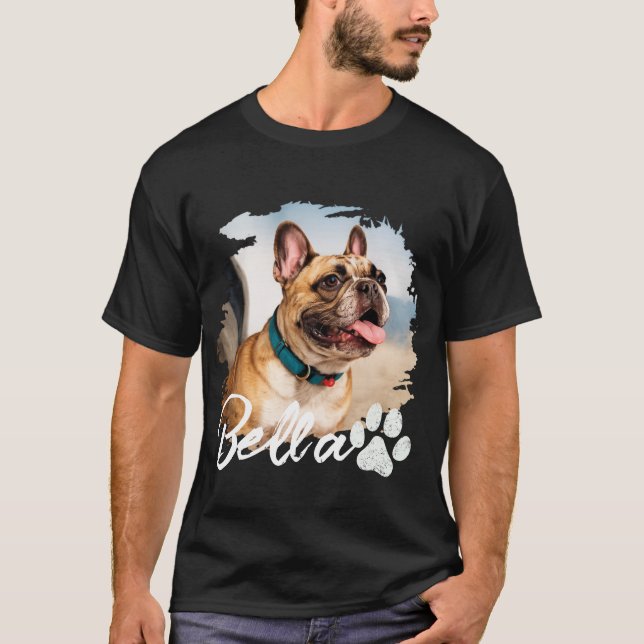Camiseta Custom Pet Photo and Name Typography (Frente)
