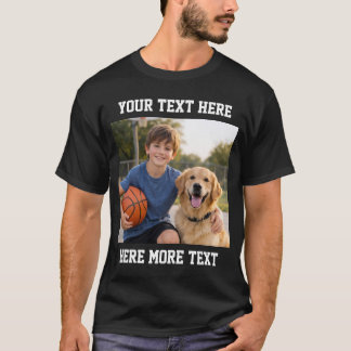 Camiseta Custom Photo and Text Or Name Bold Sporty 
