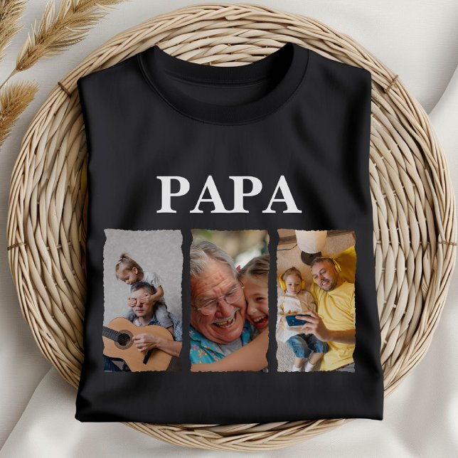 Camiseta Custom Photo Collage Papa – Personalized Gift (Criador carregado)