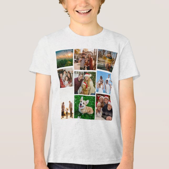 Camiseta Custom Photo Collage Shirt, Custom 9 Photos   (Frente)