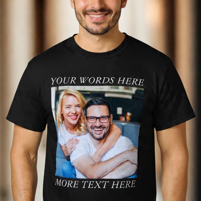 Camiseta Custom Photo & Personalized Text Graphic Tee (Criador carregado)