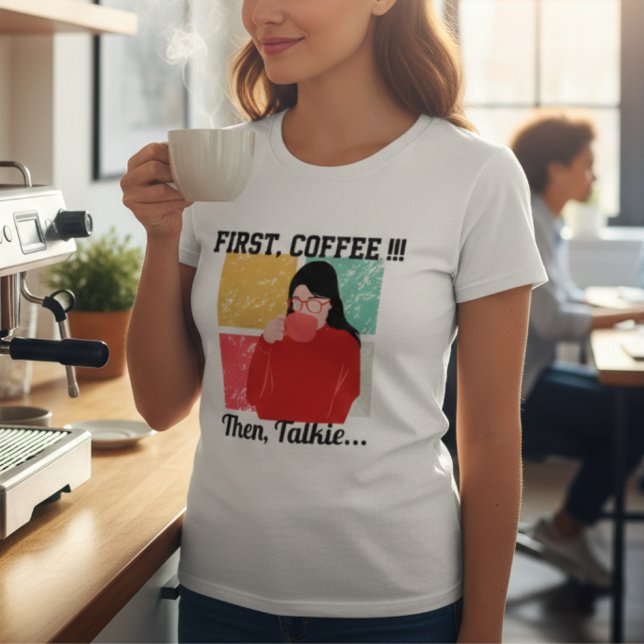 Camiseta Custom Photo & Text Funny Office Humor Coffee Love (Criador carregado)