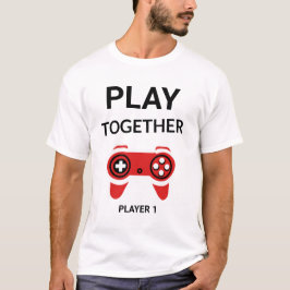 Camiseta Custom Player Together Gamer Matching Couple Gift 