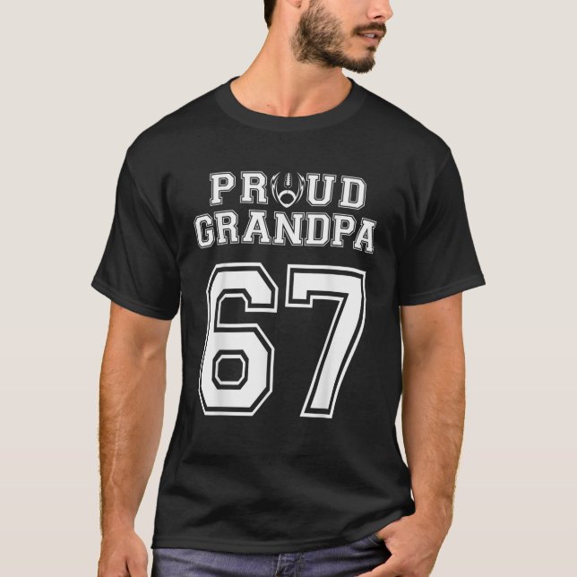 Camiseta Custom Proud Football Grandpa Number 67 Personaliz (Frente)