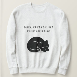 Camiseta Custom Quote Sorry I'm Introverting Cat Women's 