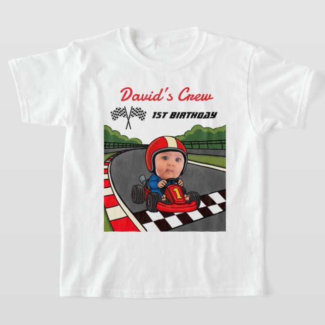 Camiseta Custom Race Car Driver's Crew 1st Birthday  (Postura )