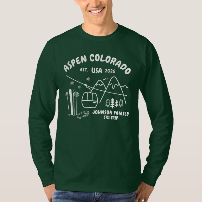 Camiseta Custom Ski Trip Family Friends Group Matching (Frente)