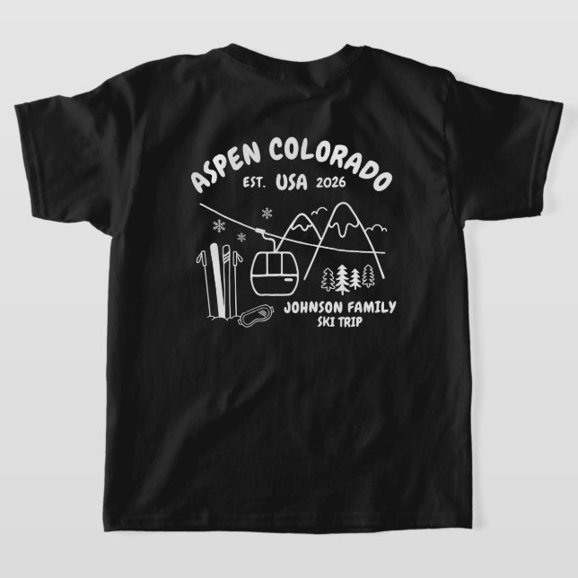 Camiseta Custom Ski Trip Family Friends Group Matching (Postura das costas)