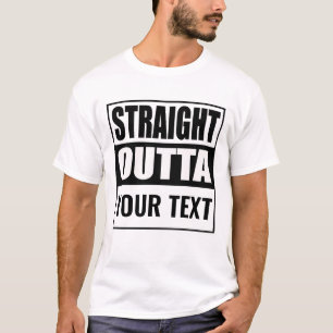 Camiseta Custom STRAIGHT OUTTA - adicione seu texto aqui