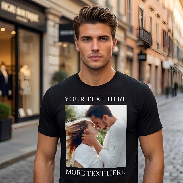 Camiseta Custom Text and Photo (Criador carregado)