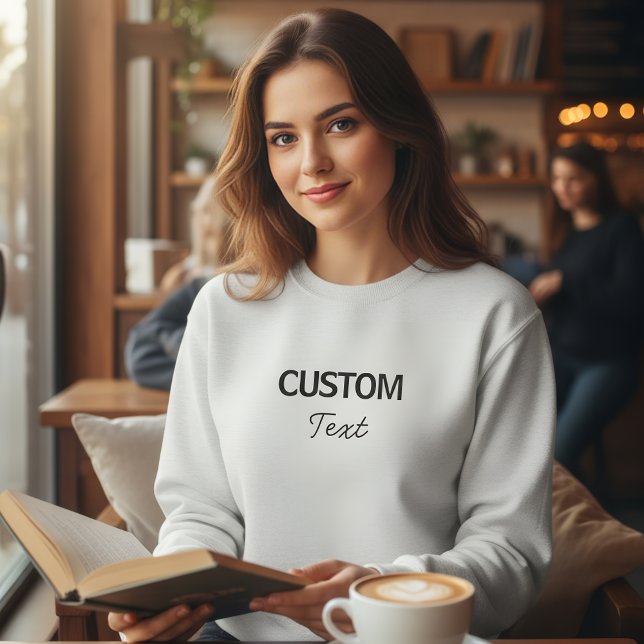 Camiseta Custom Text Personalized Sweatshirt - Minimalist (Criador carregado)