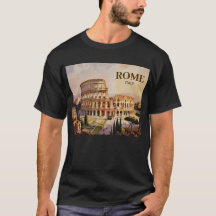 Custom Text Rome Italy Colosseum Retro Watercolor