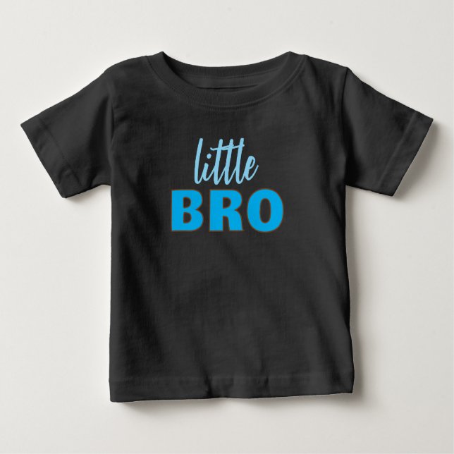 Camiseta Custom Text Template Black & Blue Little Bro (Frente)