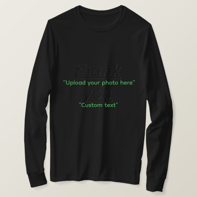 Camiseta Custom Text & Upload Your Photo Personalized (Frente do Design)