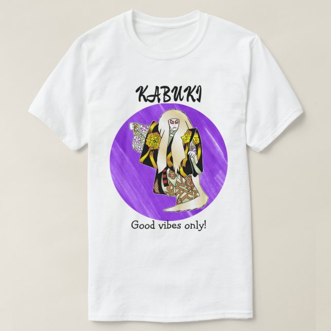 Camiseta Custom Vintage Aesthetic Japanese Kabuki Purple (Frente do Design)