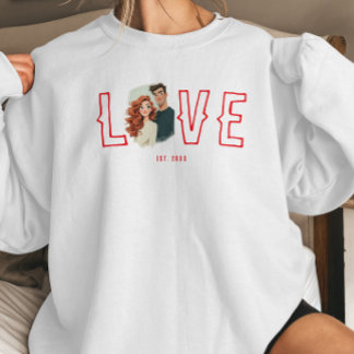 Camiseta Custom Watercolor Couple Portrait Love