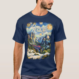 Camiseta Custom Yosemite Tunnel View Winter Van Gogh Style