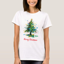 Camiseta Customisable Christmas Tree Oil Painting Style