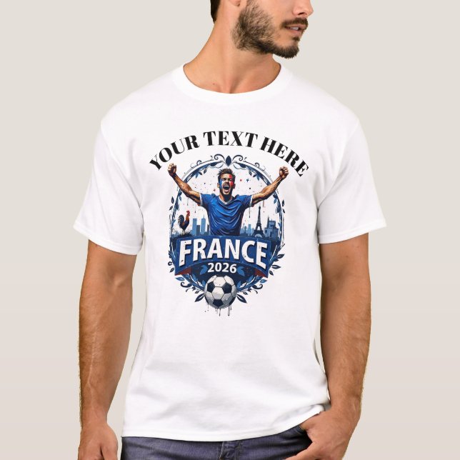Camiseta Customisable France Soccer Football Team Supporter (Frente)