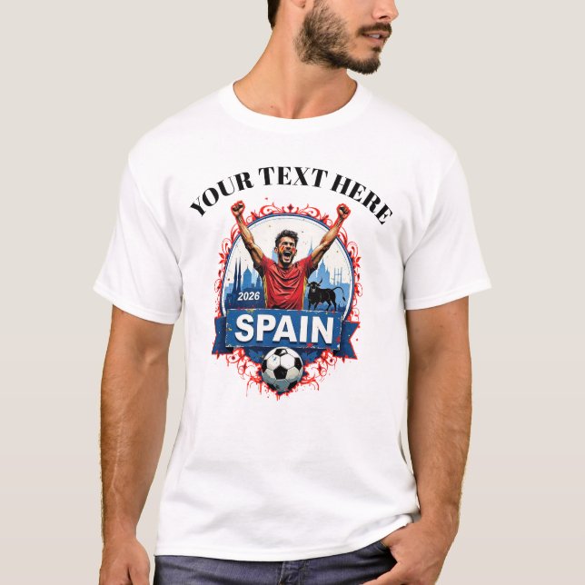 Camiseta Customisable Spain Soccer Football Team Supporters (Frente)