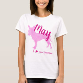 Camiseta Customizable Chihuahua Pink Silhouette Tee チワワT
