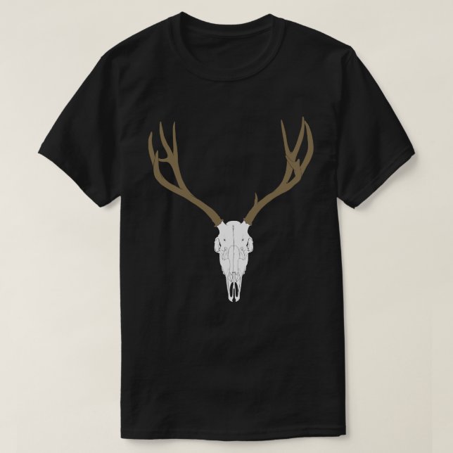 Camiseta Customizable Mule Deer Skull (Frente do Design)