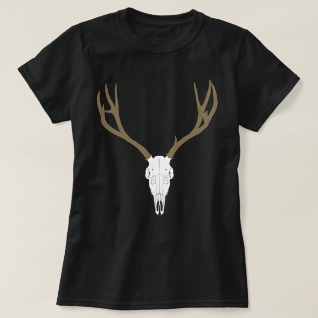 Camiseta Customizable Mule Deer Skull (Frente do Design)