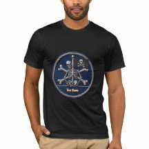 Customizable Pirate Skull T-Shirt: Add Name & Flag