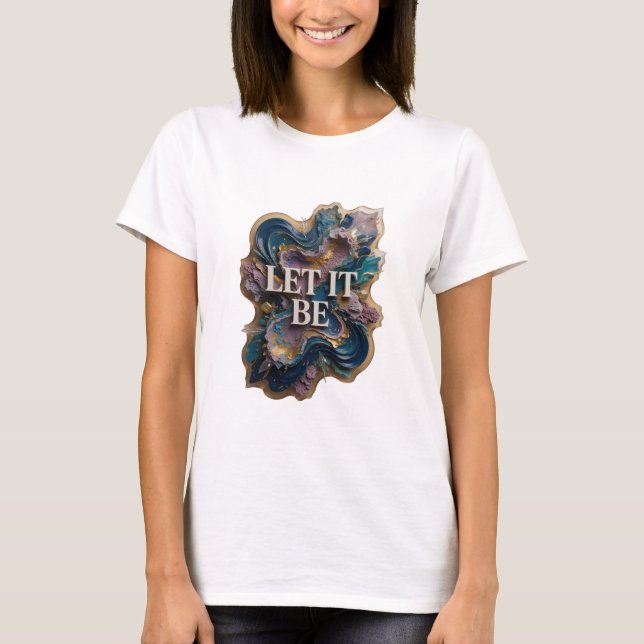Camiseta Customizada Sleek Gold LET IT BE (Frente)